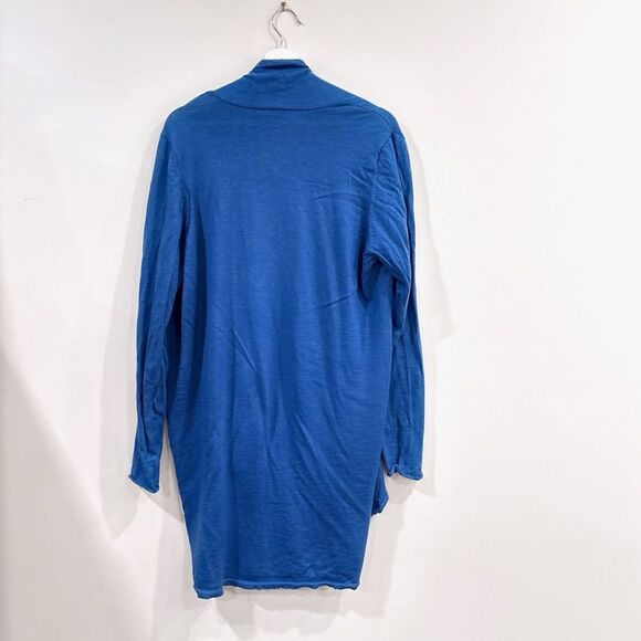 Eileen Fisher Woman 1X Blue Merino Wool Cardigan Sweater High Low Hem - Picture 3 of 8